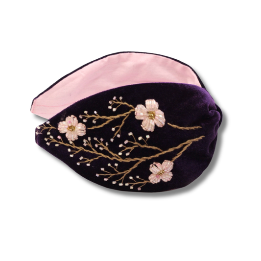 Purple Blossom Velvet,Fashion Statement Piece for Women