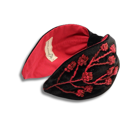 Pomegranate Black Velvet, Stylish Handmade Women’s Headband – Trendy Fashion Hair Accessory
