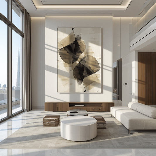Art vs. Real Estate: Why Collectors Are Choosing Canvases Over Condos in Dubai - modern interior with abstract art