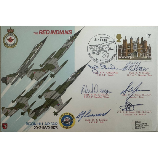 Title: Biggin Hill Air Fair – RCAF "Red Indians" Signed Cover (1978)