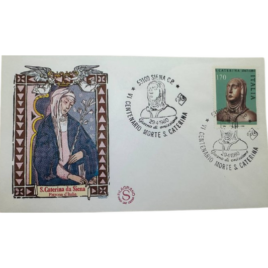 Italy First Day Cover – VI Centenario della Morte di Santa Caterina da Siena – 1980