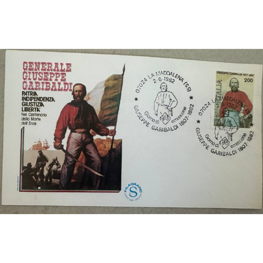 Italy First Day Cover – Centenary of Giuseppe Garibaldi’s Death 1982