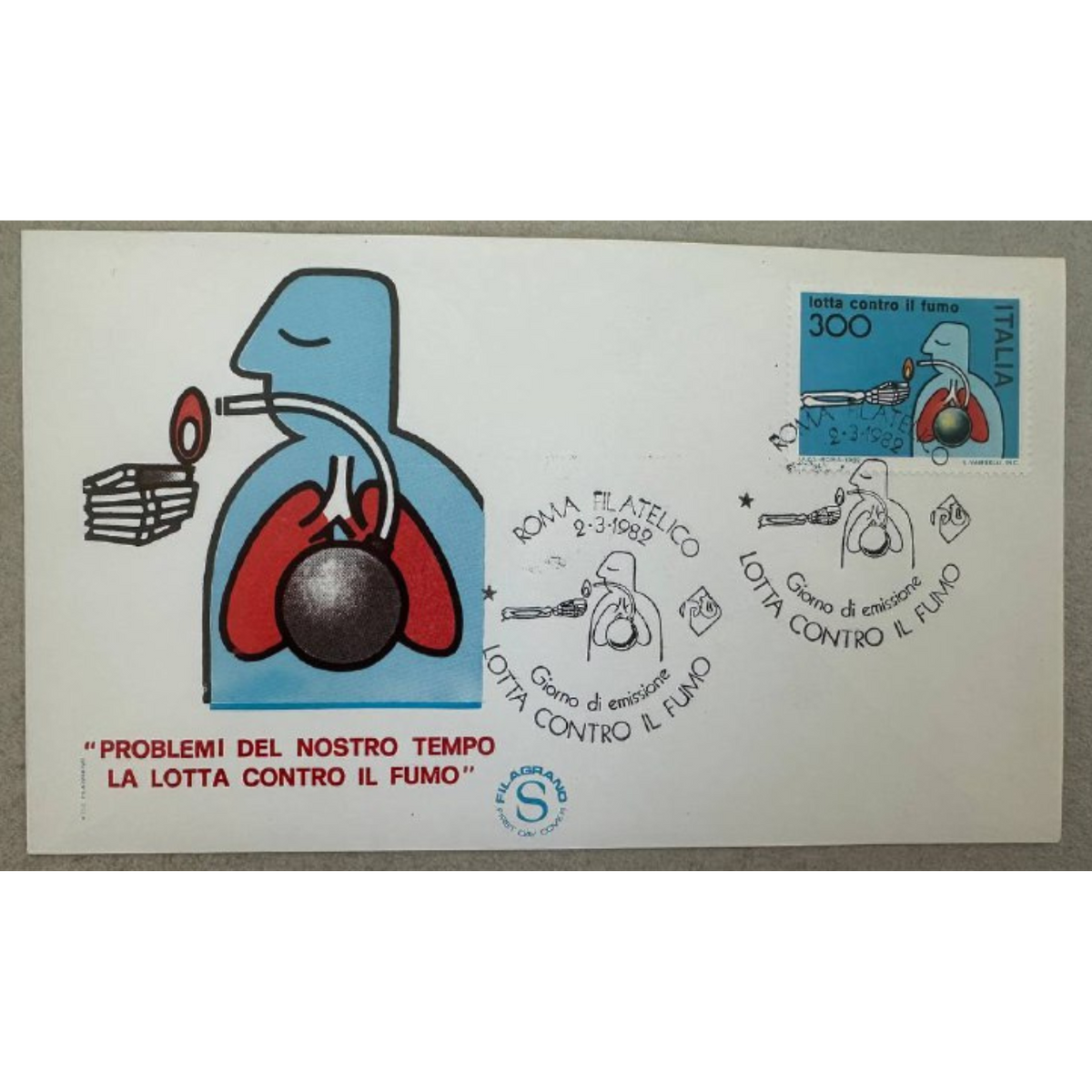 Italy First Day Cover – Anti-Smoking Campaign "La Lotta Contro il Fumo"