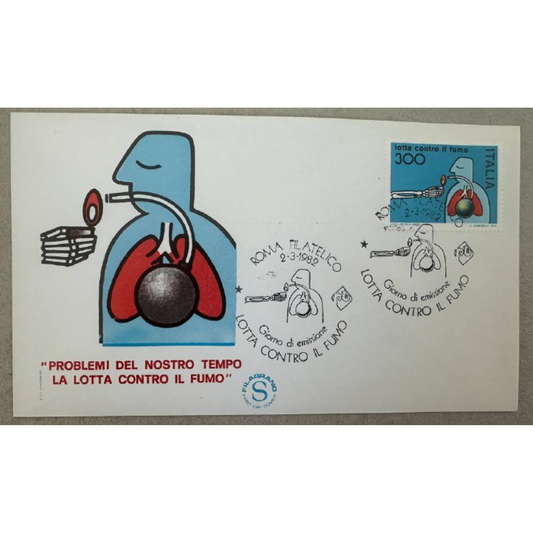 Italy First Day Cover – Anti-Smoking Campaign "La Lotta Contro il Fumo"