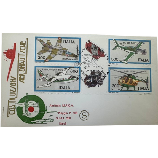 Italy First Day Cover – Aeronautical Constructions (Aircraft & Helicopters)