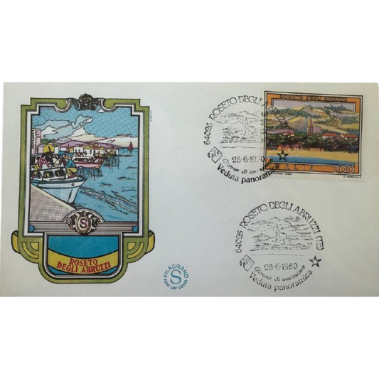 Italy First Day Cover – Vedute Panoramiche – Roseto degli Abruzzi – 1980