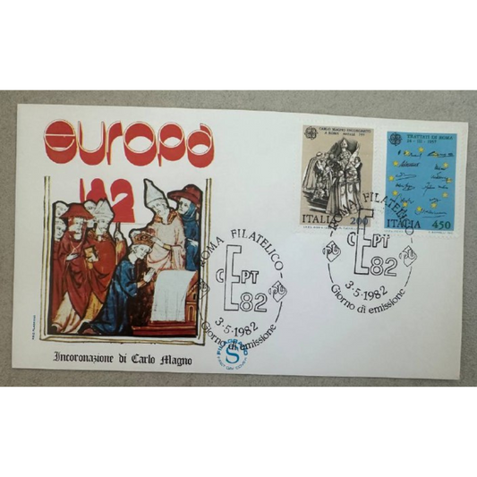Italy First Day Cover – Europa 1982, Coronation of Charlemagne Treaty of Rome