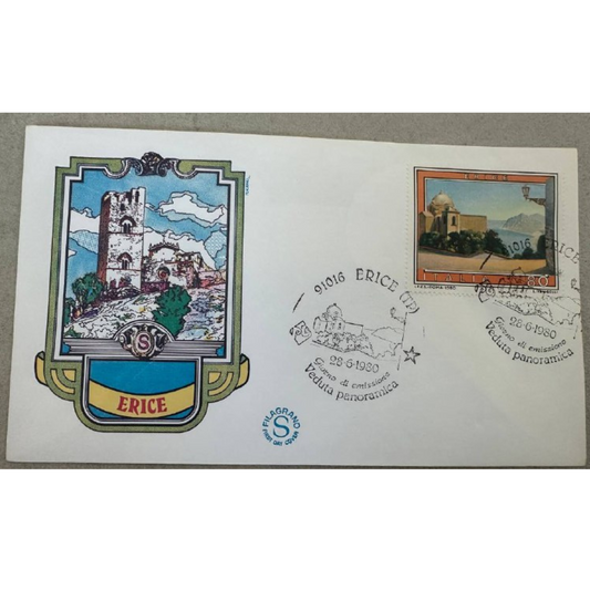 Italy First Day Cover – Vedute Panoramiche – Erice – 1980