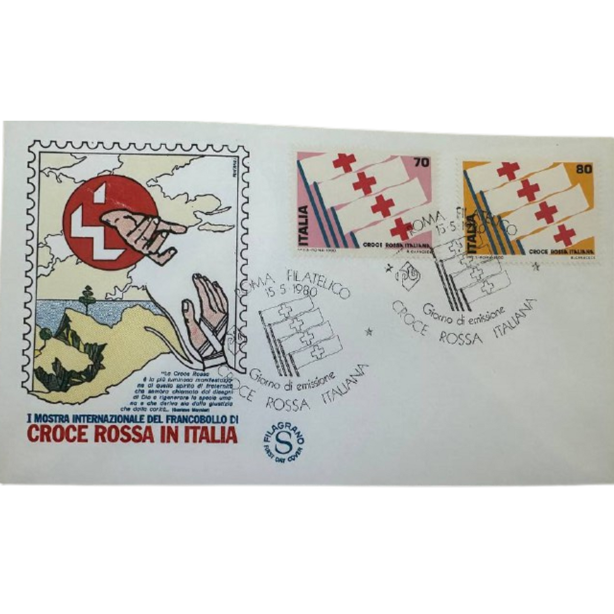 Italy First Day Cover – Croce Rossa Italiana – 1980