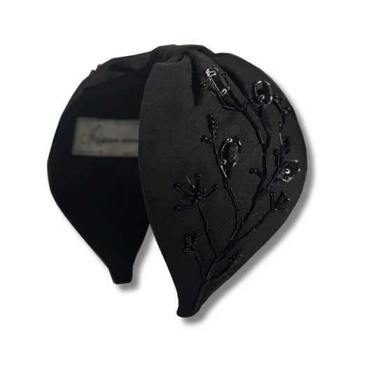 Black Diamond Headband,Unique Handmade Women’s Headband – Trendy, Modern & Elegant Style