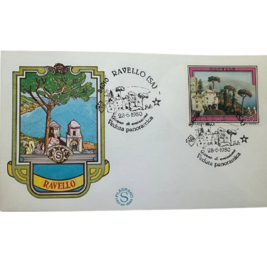 Italy First Day Cover – Vedute Panoramiche – Ravello – 1980
