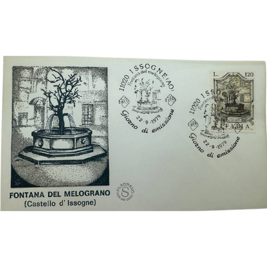 Italy First Day Cover – Fontana del Melograno (Issogne Castle) – 1979