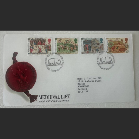Great Britain – First Day Cover, Medieval Life (Domesday Book 1086)