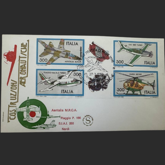 Italy First Day Cover – Aeronautical Constructions (Aircraft & Helicopters)