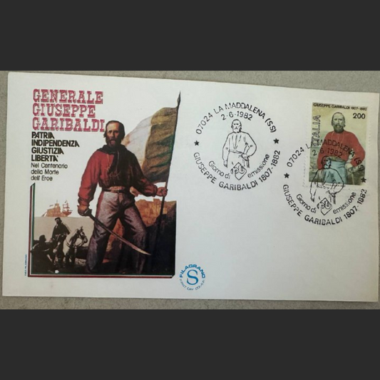 Italy First Day Cover – Centenary of Giuseppe Garibaldi’s Death 1982