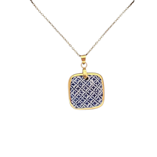 Blue Mosaic Enamel Set