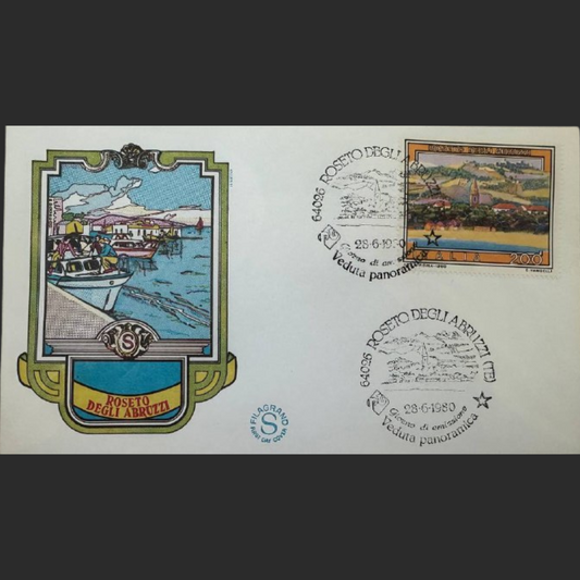 Italy First Day Cover – Vedute Panoramiche – Roseto degli Abruzzi – 1980