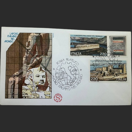 Italy First Day Cover – Lavoro Italiano nel Mondo (Italian Work in the World) – 1980