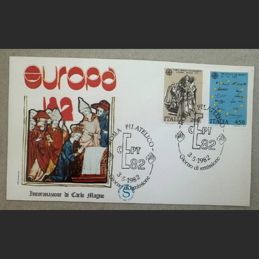 Italy First Day Cover – Europa 1982, Coronation of Charlemagne Treaty of Rome