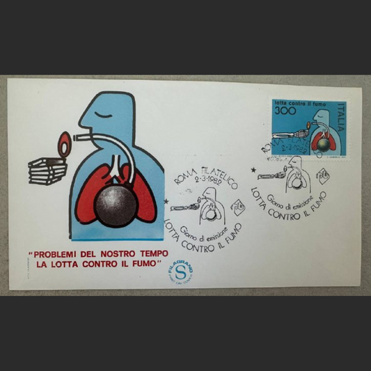 Italy First Day Cover – Anti-Smoking Campaign "La Lotta Contro il Fumo"