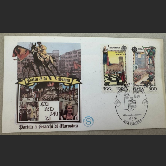Italy First Day Cover – Europa ’81 Palio di Siena &amp; Partita a Scacchi di Marostica