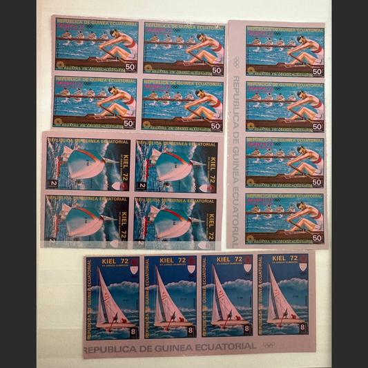 Equatorial Guinea – Munich 1972 Olympic Games – Sailing &amp; Rowing Stamps