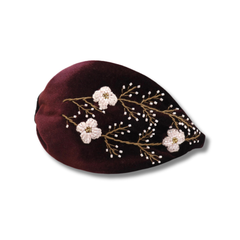 Wine Blossom Velvet,Stylish Handmade Women’s Headband – Trendy Fashion Hair Accessory