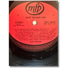 Cliff Richard Live - Vintage Vinyl Records