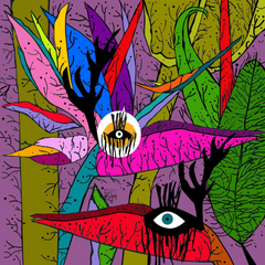 Artistic Print Bandana/Headscarf/Neck Scarf by Marjan